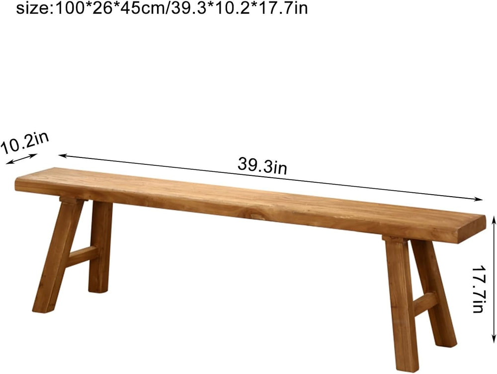 Farmhouse Indoor Wooden Living room Dining Bench, Asian Natural Wood Kitchen ...