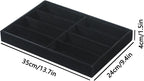 Coward Sunglass Organizer, Black Velvet Glasses Trays, Eyeglasses Watches Jewelry Display - Men Women (8 Grids)