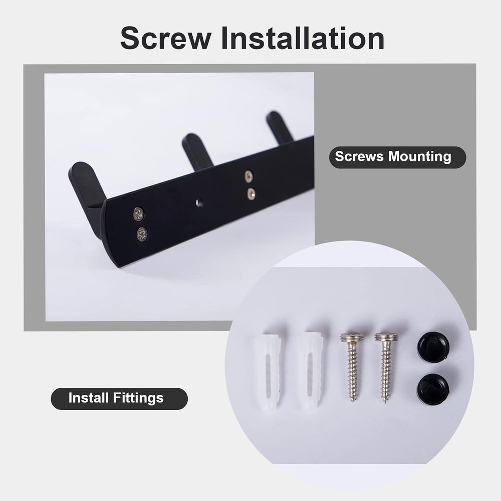 Coat Rack Wall Mount with 7 Hooks, Black Wall Coat Hook, Wall Mounted Modern ...