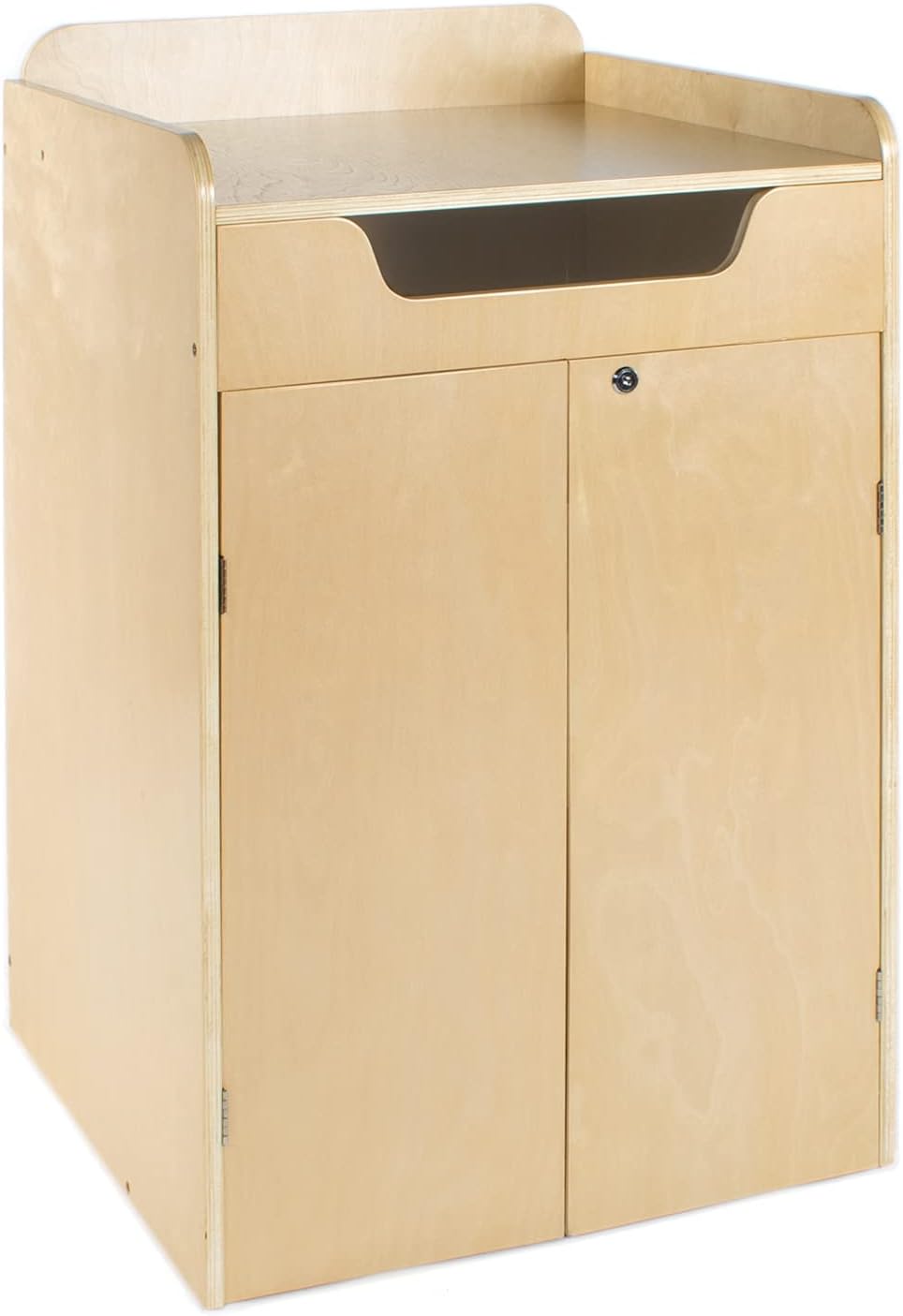 Guidecraft Library Book Drop - Wooden Rolling Books and Media Storage Unit wi...