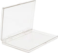 4-Pack Clear Hinged Plastic Containers, Keepsake Storage Boxes, 6" L x 4" W x 1/2" H, Made in USA, Plastic Display Case and Storage Containers
