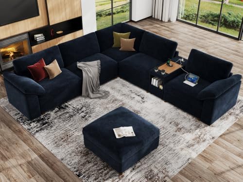 EASE MOOSE Oversized Sectional Sofa, L Shape Modular Deep Seat Couch | Extra ...