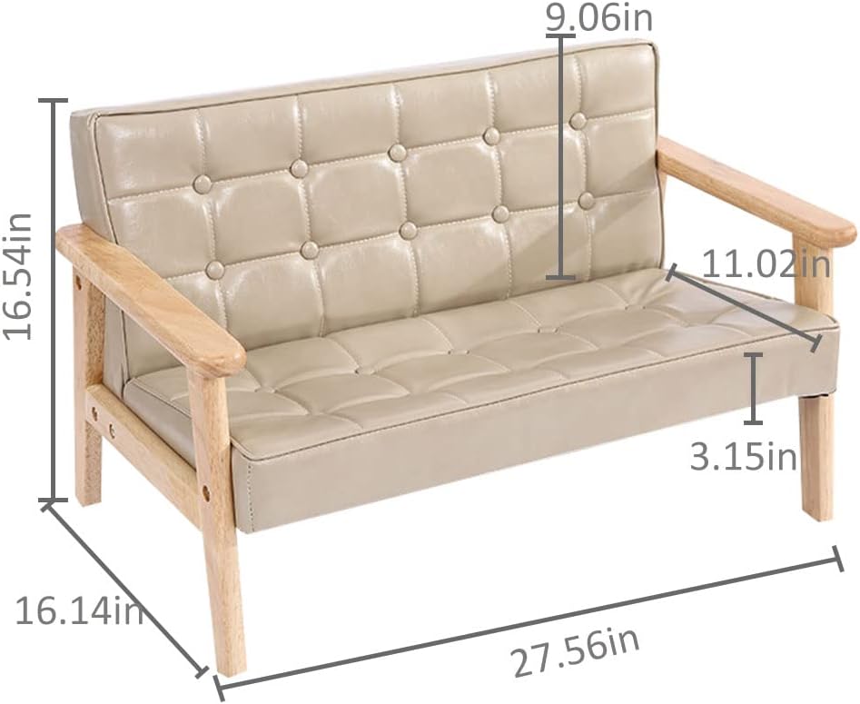 Sofa Chair: Solid Wood Arm & PU Leather Fabric Seating Chair Photography ...