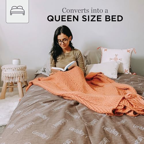 CordaRoy's Corduroy Bean Bag Chair, Convertible Chair Folds from Bean Bag...