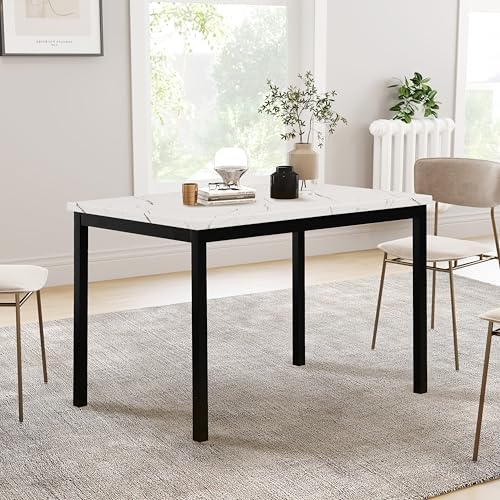 Roundhill Furniture 5 Piece Citico Metal Dinette Set with Laminated Faux Marb...