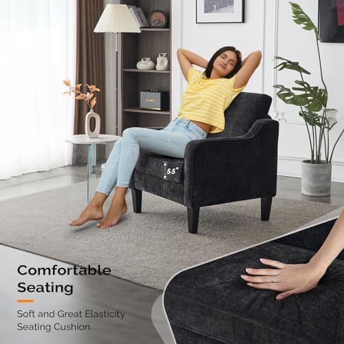 VINGLI Accent Chair, Chenille Upholstered Armchair, 380 LBS, Living Room