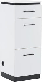 BarberPub Storage Cabinet for Barber Salon, Organizer with Tool Drawers for Hair Styling, Multi-Use Beauty Equipment, 2002 (White)