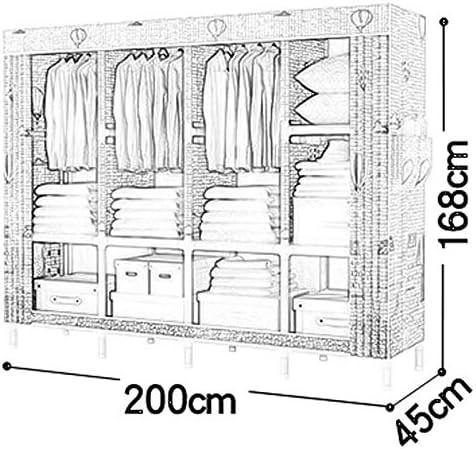 Detachable Wardrobe Steel Frame Thicken Bold Folding Full Hanging Fabric Simp...