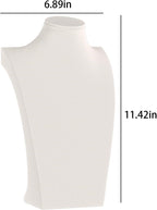 Necklace Bust Display Stand, Necklace Holder, Pendant Chain Necklace Organizer for Women (Beige Velvet, L 1PCS)