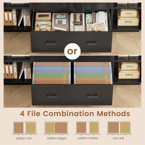 SEDETA 55" File Cabinet with Lock, Large 3 Drawers Filing Cabinets for H...