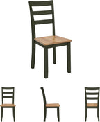 Signature Design by Ashley Gesthaven Modern Indoor Armless Dining Chair, Set of 2, Green & Light Brown
