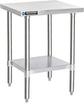 DuraSteel 30x18 Stainless Steel Work Table - NSF Commercial Prep Metal Table - Outdoor Pizza Oven Stand w/Under Shelf - Kitchen Island Laundry Utility Garage Microwave Stand Large Rolling Storage Cart