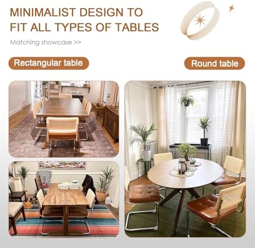Zesthouse Natural Rattan Dining Chairs Set of 4, Modern Cesca Kitchen Chair