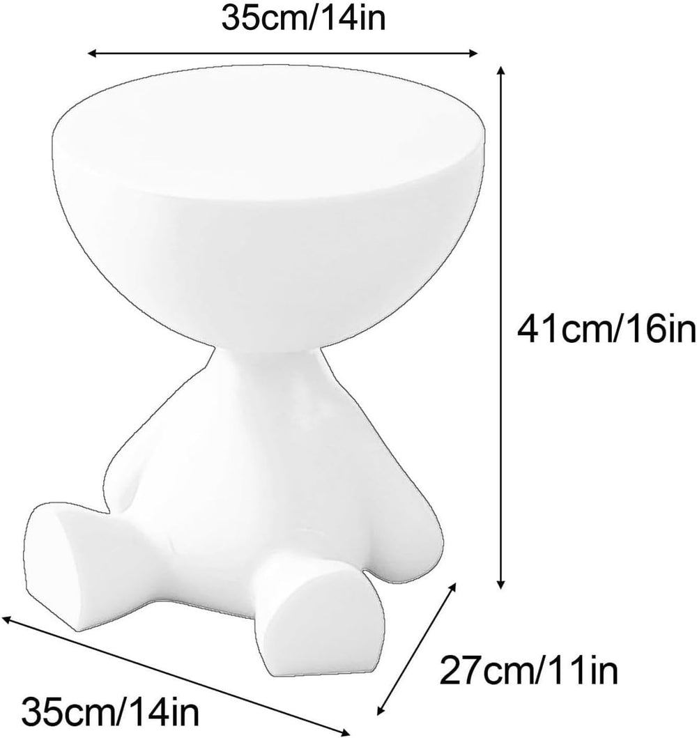 Circle Side Table, Round Modern End Table, Waterproof & Durable, Small Co...