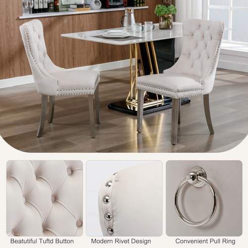 3-Piece Round Glass Dining Table Set for 2, 36" Small Kitchen Table with...