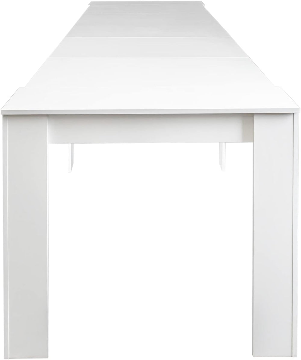 Henf Extendable Console Table with Extension Leaves, White Dining Room Table,...
