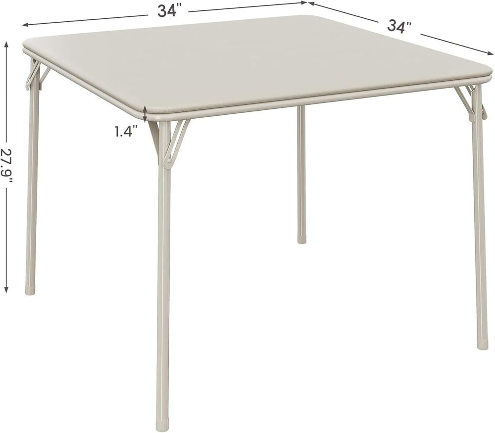 Folding Card Table, 34 Inch Portable Square Game Table with Collapsible Legs,...