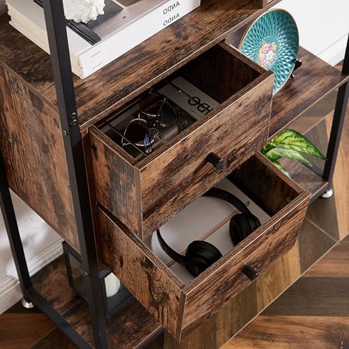 VECELO 5-Tier Bookshelf,Bookcase with Drawers and Cabinet,62"x 31"x...