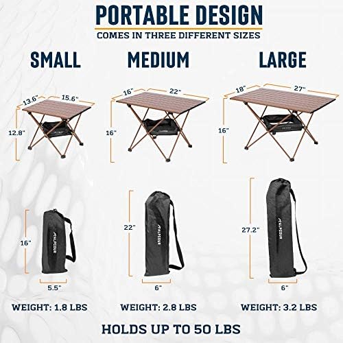 Alpcour Portable Camping Table – Lightweight, Compact Folding Side Table in a...