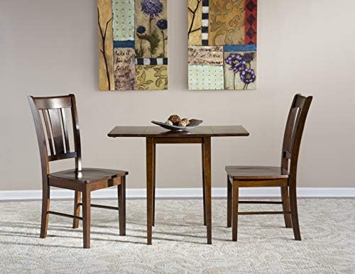 IC International Concepts Solid Wood Drop Leaf Table, 36", Unfinished