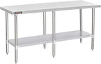 DuraSteel 24x84 Stainless Steel Work Table - NSF Commercial Prep Metal Table - Outdoor Pizza Oven Stand w/Under Shelf - Kitchen Island Laundry Utility Garage Microwave Stand Large Rolling Storage Cart