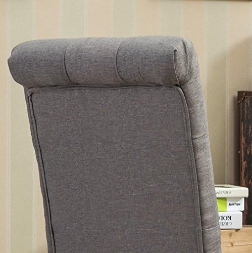 Roundhill Furniture Habit Grey Solid Wood Tufted Parsons Dining Chair (Set of...