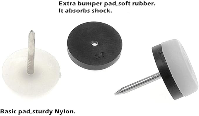 ALIMITOPIA 40pcs Furniture Glide Nail-in Thickened Nylon Chair Glide Slider Furniture Pad Floor Protector for Wooden Furniture Chair Tables Leg Feet(Φ28mm or 1.1";White)
