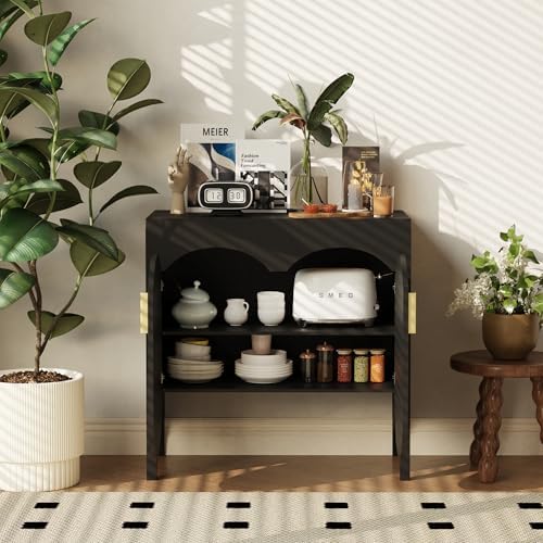FurSch Fluted Sideboard Cabinet with Storage,Buffet Cabinet with Adjustable S...