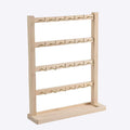 4 Layers of Wooden Display Eacks With Hooks for Necklaces. Rings, Earrings, Bracelets, And Other Jewelry Storage Display Rack