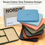 Nordik Leather Valet Tray - Medium EDC Tray - Moss Green (9.5 x 7.9 in) | Premium Vegan Leather with Two-Toned Design, Includes Four Compartments, Giftable, Catchall Tray for Keys Watch and Jewellery