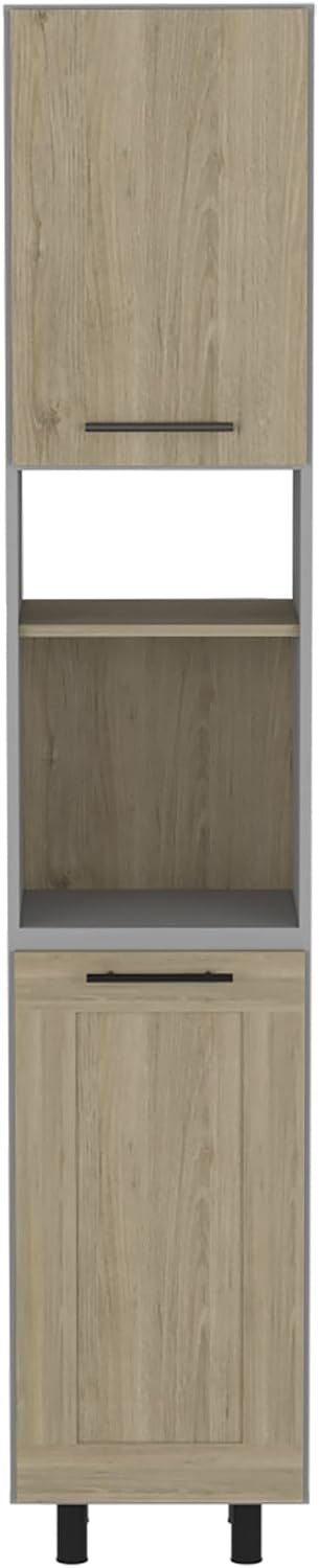 Kitchen Pantry, Double Door, Six Shelves -Light Pine,for Kitchen