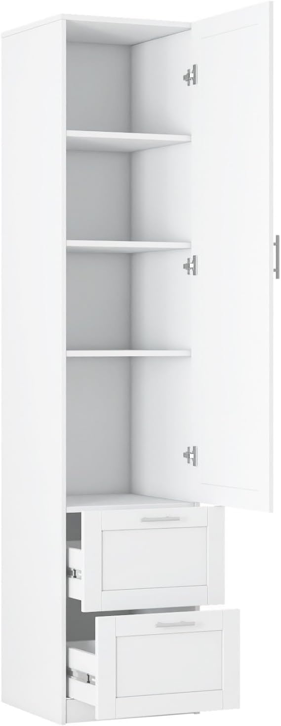 KEIKI Kitchen Pantry Storage Cabinet with Multi-Tier Shelf & Drawers, Spi...