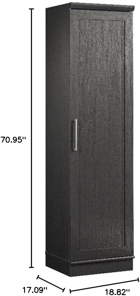 MAKLAINE Engineered Wood Single Door Pantry, 71 in Tall, Raven Oak Finish, Ad...