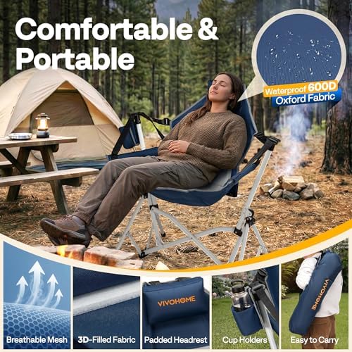 VIVOHOME Reclining Hammock Camping Chair, Portable Rocker Chair for Outdoor |...