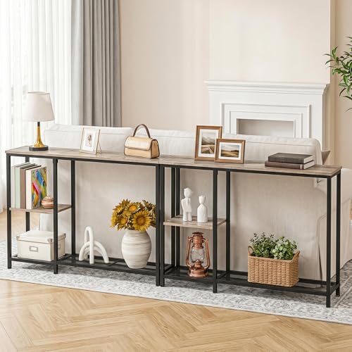 HOOBRO Narrow Console Table, Sofa Table, 44.9" Skinny Entryway Table | L...