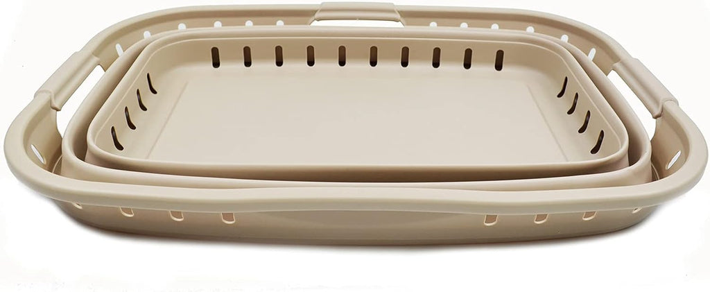 SAMMART 44L Collapsible Plastic Laundry Basket - Foldable Pop Up Storage Container/Organizer - Portable Washing Tub - Space Saving Hamper/Basket (1, Apricot), Size : 25.4 x 17.3 x 10.2 inches