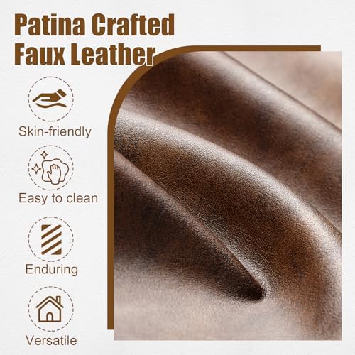 PrimeZone Faux Leather Mid-Century Modern Accent Chair, Brown