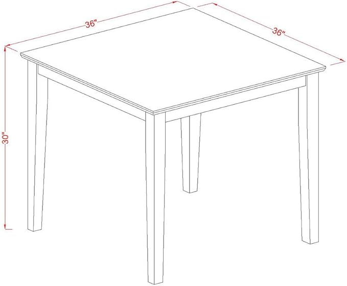 East West Furniture OXEL5-MAH-16 5 Piece Dining Room Table Set Includes a Squ...