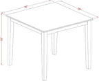 East West Furniture OXEN5-LWH-06 5 Piece Modern Dining Table Set Includes a Square Wooden Table and 4 Dark Shitake Linen Fabric Upholstered Parson Chairs, 36x36 Inch, Linen White