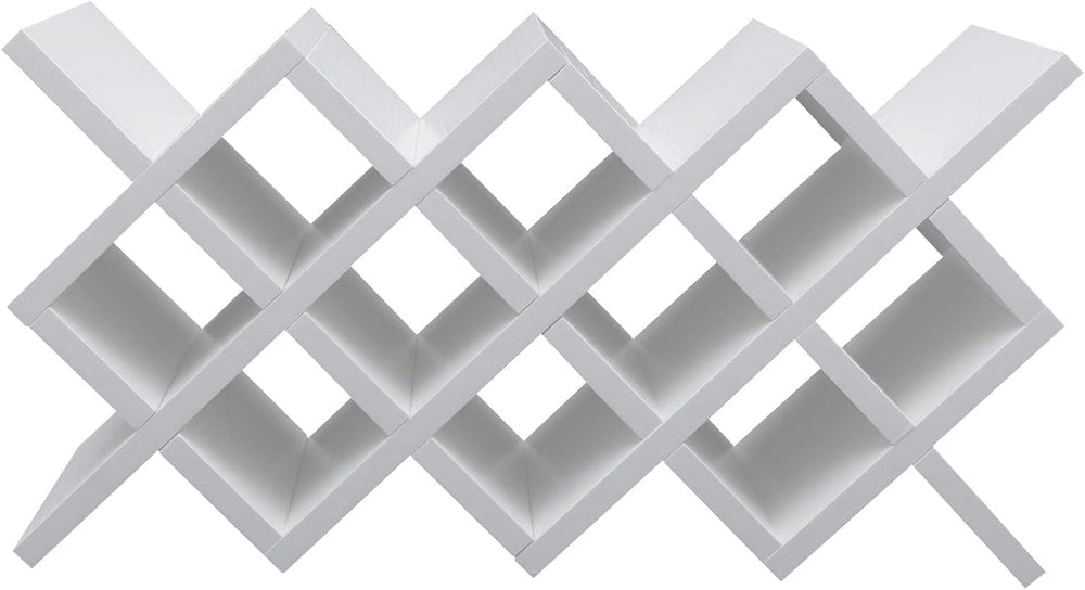 White Wine Racks Countertop for 10 Bottles, Wooden Wine Holder Freestanding W...