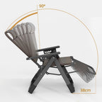 Gravity Folding Sun Lounge Chair Rattan Recliner with Pillow and High Backrest Wicker Adjustable