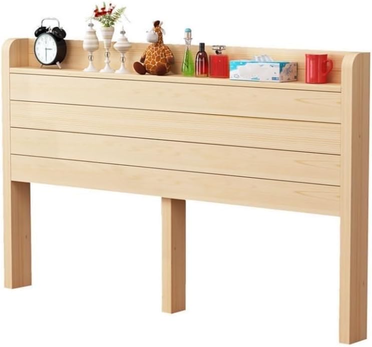 Wood Rustic Panel Headboard with Storage Shelf Single/Twin/Queen Size Modern ...