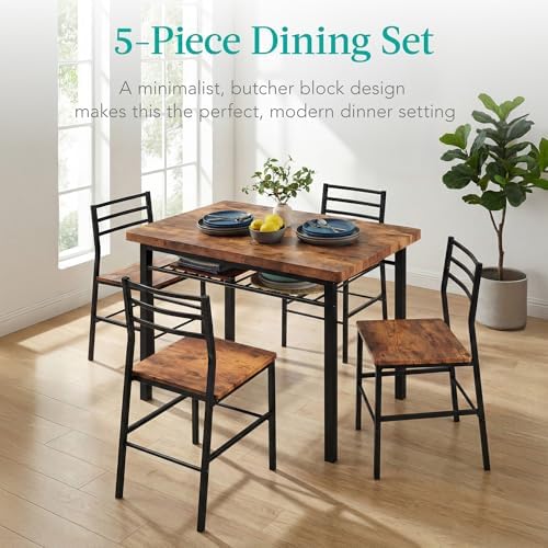 Best Choice Products 5-Piece Modern Dining Set W/Steel Frame, Space Saving Re...