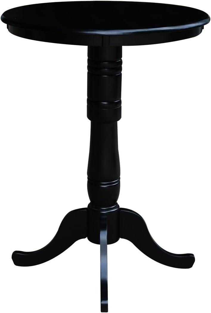 International Concepts 30" Round Top Pedestal Table - 40.9" in Black