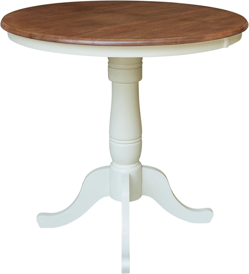 IC INTERNATIONAL CONCEPTS 36" Round Top Wood Counter Height Pedestal Din...