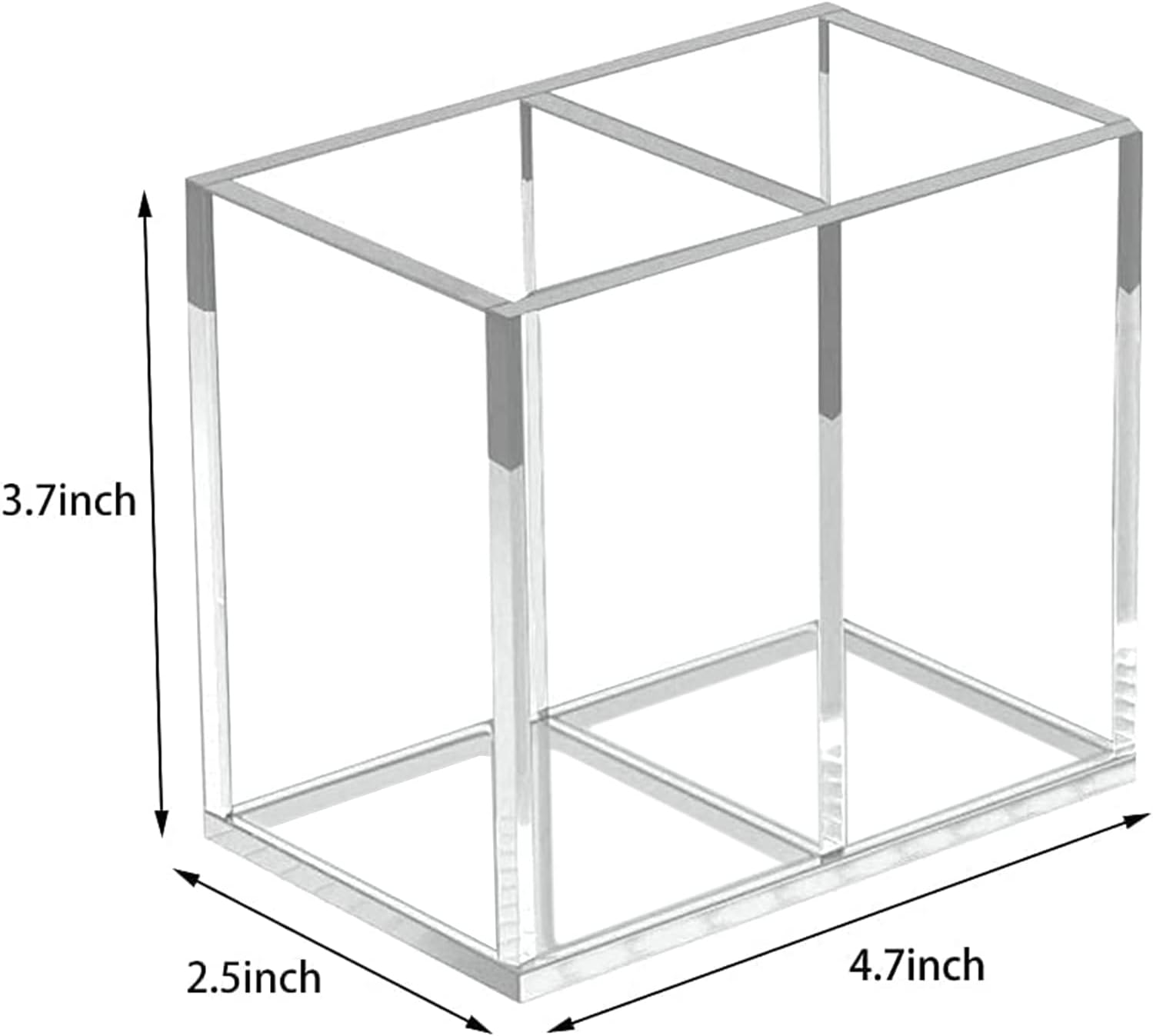 2pcs Makeup Brush Holder, Acrylic Clear Organizer For Cosmetics, Pen Pencil Cup Holder For Desk