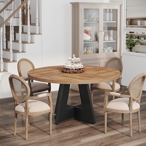 Tribesigns 47 inch Round Dining Table Wood Kitchen Table for Dining Room, 47&...