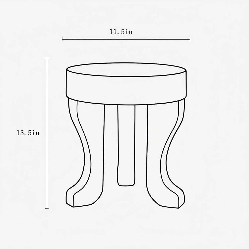 Rustic Round Wooden End Table, 13.5" H Dark Brown Solid Wood Accent Side...