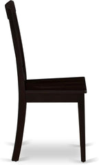 East West Furniture ANTI5-CAP-W 5 Piece Dinette Set for 4 Includes a Round Kitchen Table with Pedestal and 4 Dining Chairs, 36x36 Inch, Cappuccino