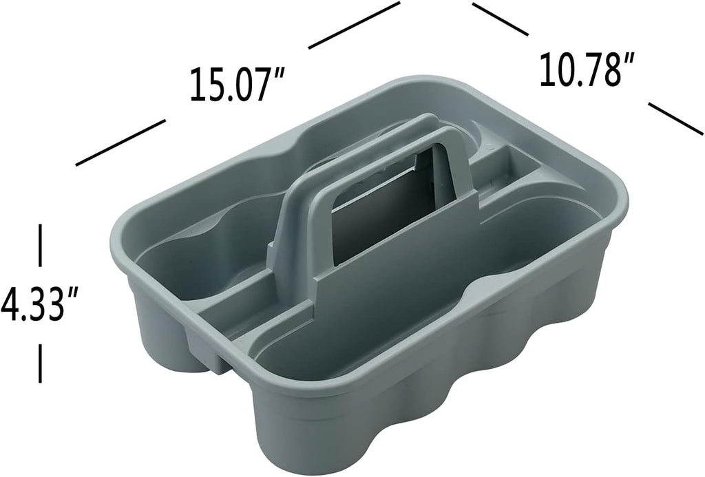 Kekow 4-Pack Plastic Storage Caddy, Carry Caddy with Handle, Gray